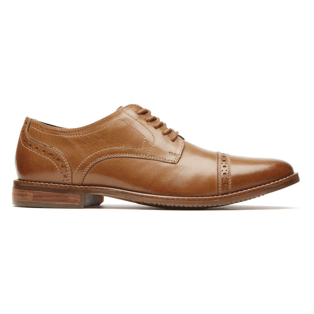 Rockport Singapore Mens Oxfords - Style Purpose Cap Toe Brown - IL8045297